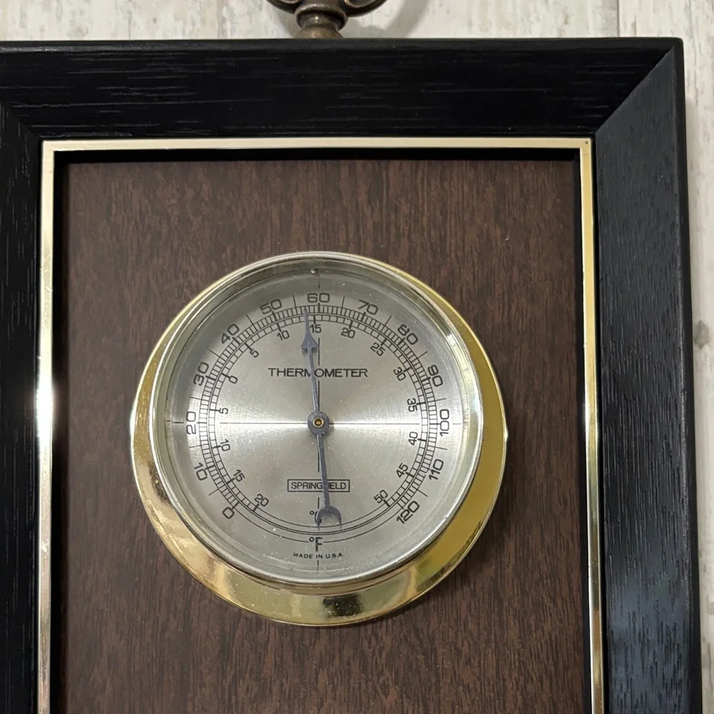 Vintage but Excellent Condition Wall Barometer with Gold Accents
